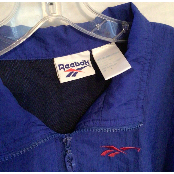 Vtg Reebok Windbreaker Pullover 90's 80's Size Large Blue Red Black EUC 894A - Picture 5 of 5